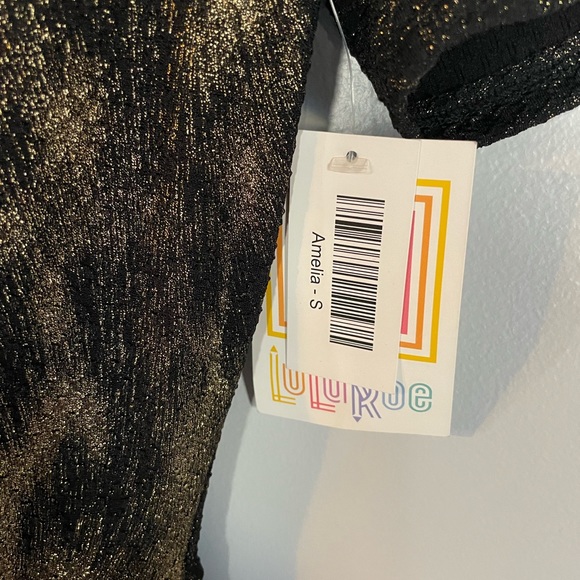 Lularoe Amelia size small holiday collection black bronze nwt - Picture 2 of 4
